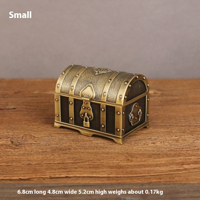 Retro Chinese Style Wedding Jewelry Box Alloy Hand Jewelry Storage Box With Lock