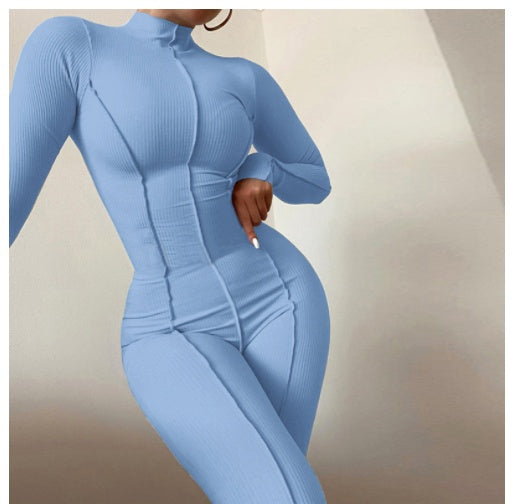 Reverse Wear Design Sense High Waist Slim Breathable Leisure Sports Suit