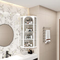 Glass Door Wall Mounted Corner Cabinet with Featuring Four-tier Storage for Bedroom, Living Room, Bathroom, Kitchen, White(same sku:W757130160)
