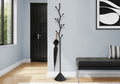 Coat Rack, Hall Tree, 8 Hooks, Entryway, 72'h, Bedroom, Black Metal, Contemporary