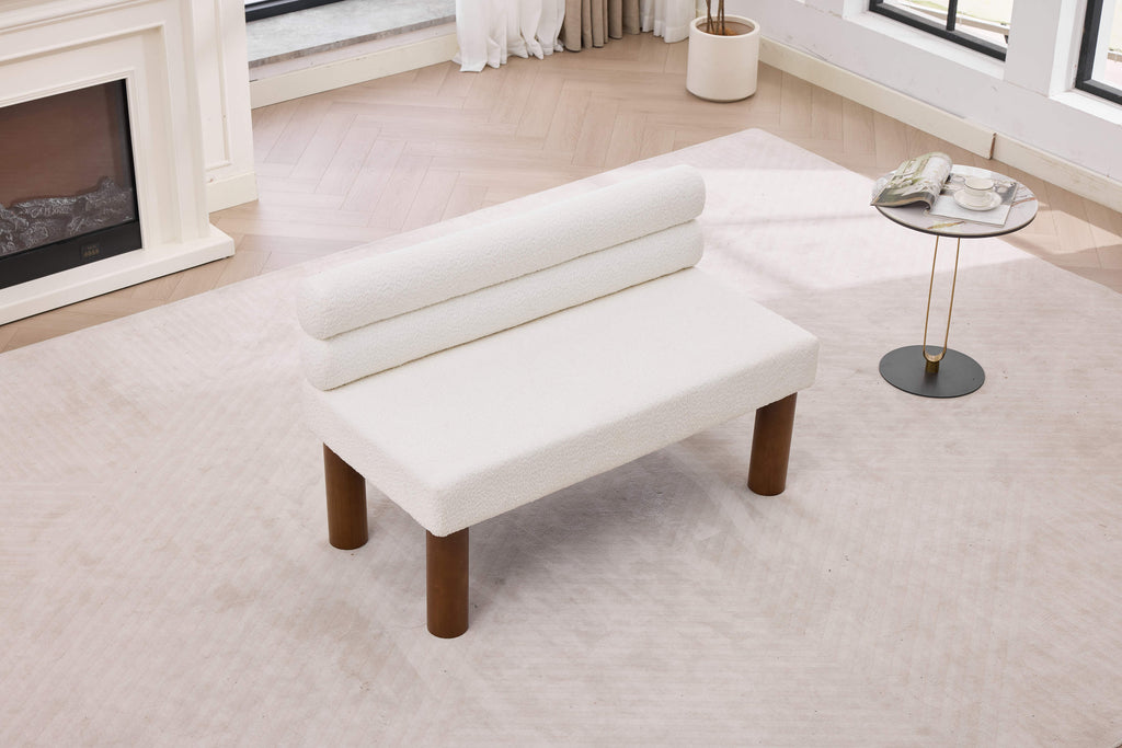 Upholstered Dining Bench, End of Bed, Entryway Bench, Boucle Ottoman for Dining Room, Bedroom, Living Room