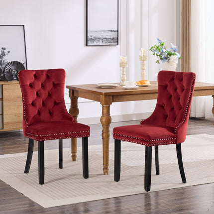 Classic Velvet Dining Chairs with High-end Tufted Solid Wood Contemporary Velvet Upholstered