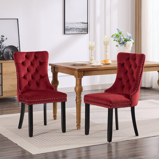 Classic Velvet Dining Chairs with High-end Tufted Solid Wood Contemporary Velvet Upholstered