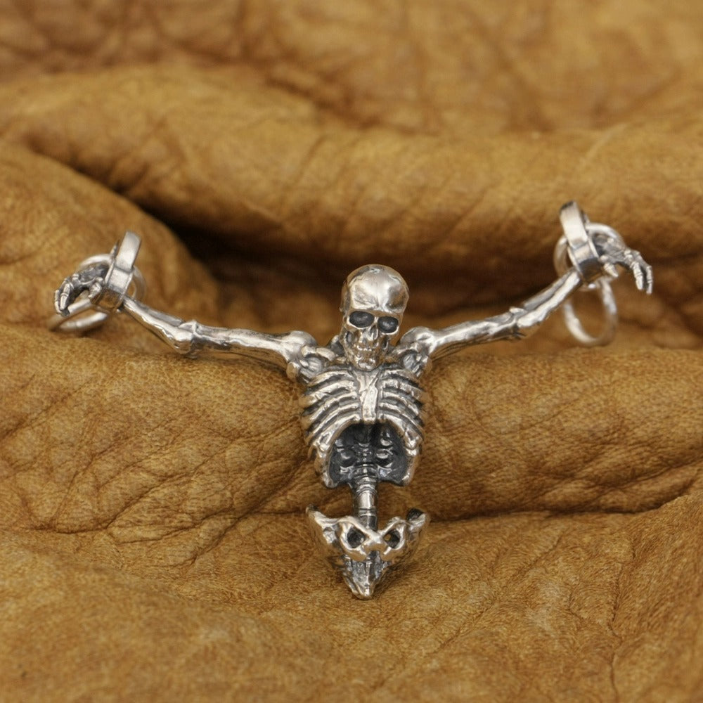 S925 Sterling Silver Skull Pendant Necklace