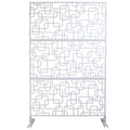 Outdoor & Indoor Privacy Screen Metal Privacy Screen 76' H×48' W, Freestanding Decorative Privacy Screen for Deck Balcony Patio, Privacy Fence Panels for Outside Lawn Garden PS114 WHITE