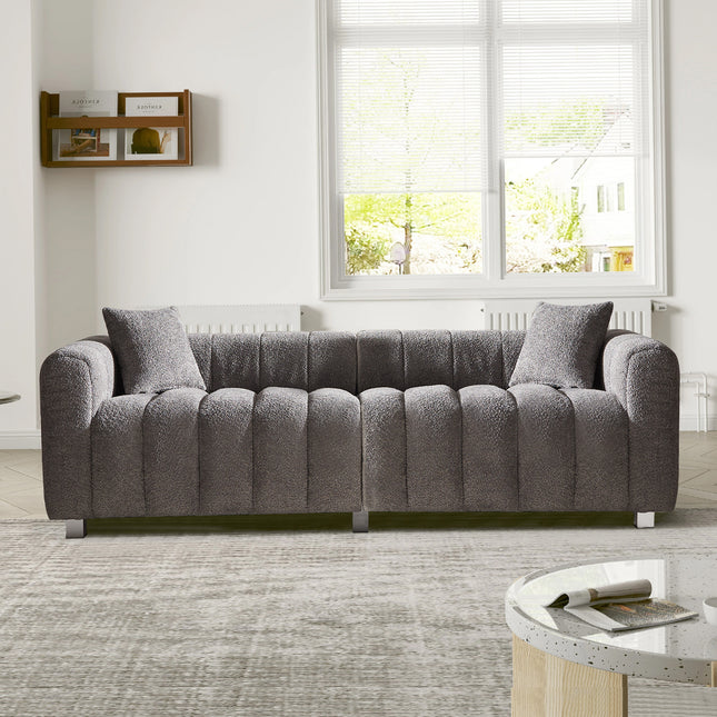 83.46 in in Premium Velvet Sofa 3-Seater Loveseat with Modern Bubble Upholstered
