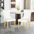 Rubberwood velvet ergonomic chairs, set of 2,white