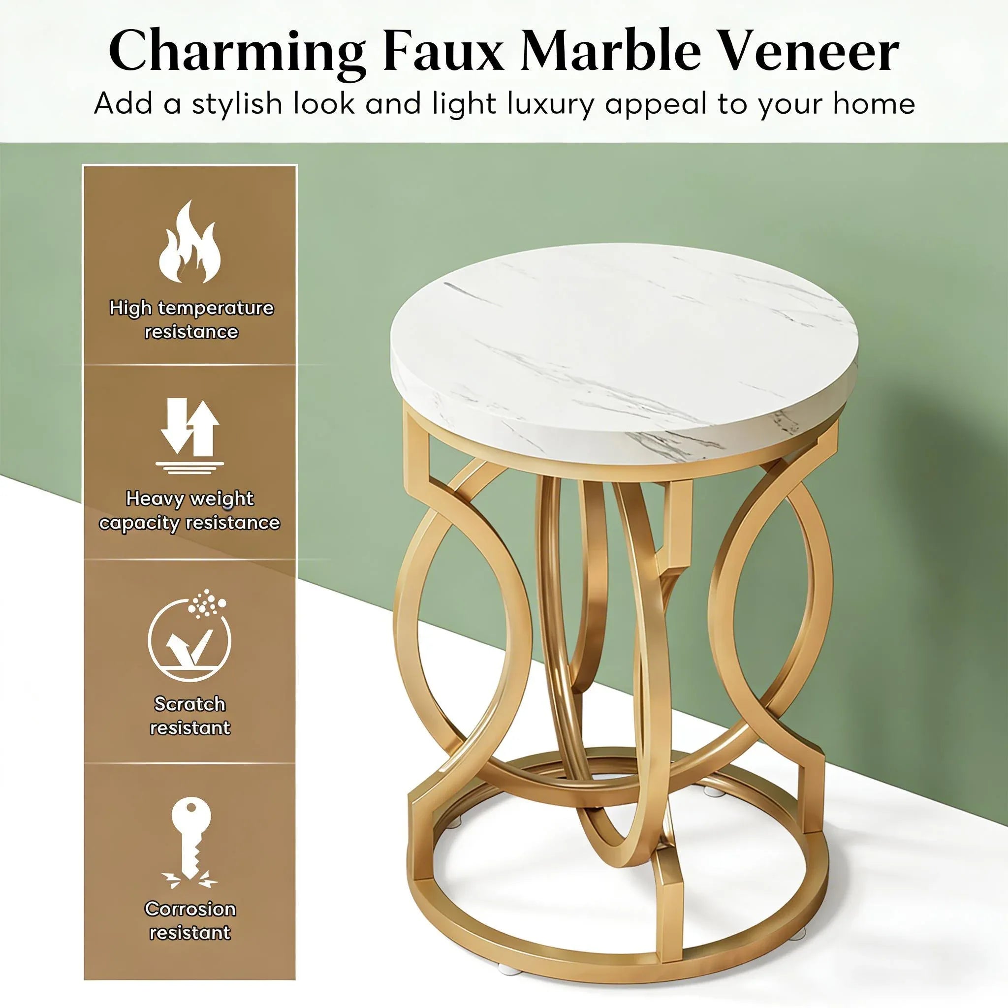 Small Couch Table,Round Bedside Table,End Table - Eloy Royal