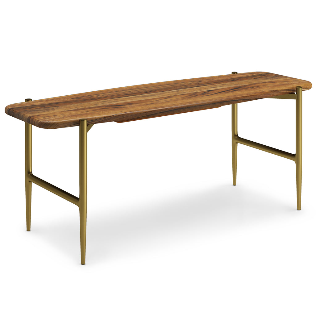 Dean SOLID ACACIA WOOD Bench in Natural/Antique Brass