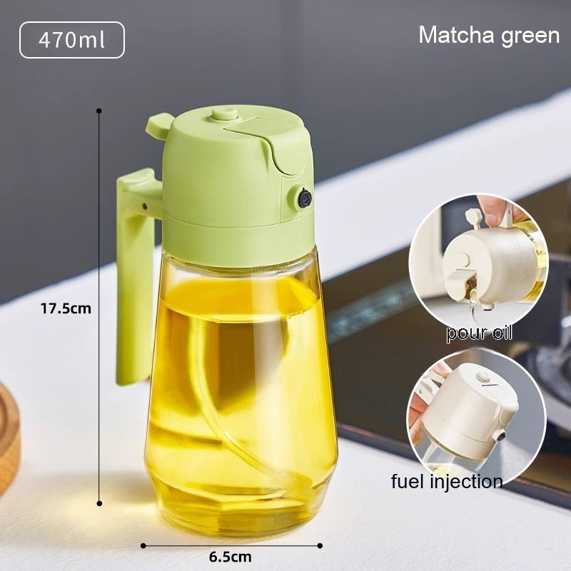 470ML Olive Oil Sprayer Dispenser For Cooking BBQ 2 In 1 Glass Oil Vinegar Soy Sauce Spray Kitchen Oil Bottle For Air Fryer - Eloy Royal