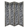 Nevers Decorative 4-Panel Screen, Black, 73 in