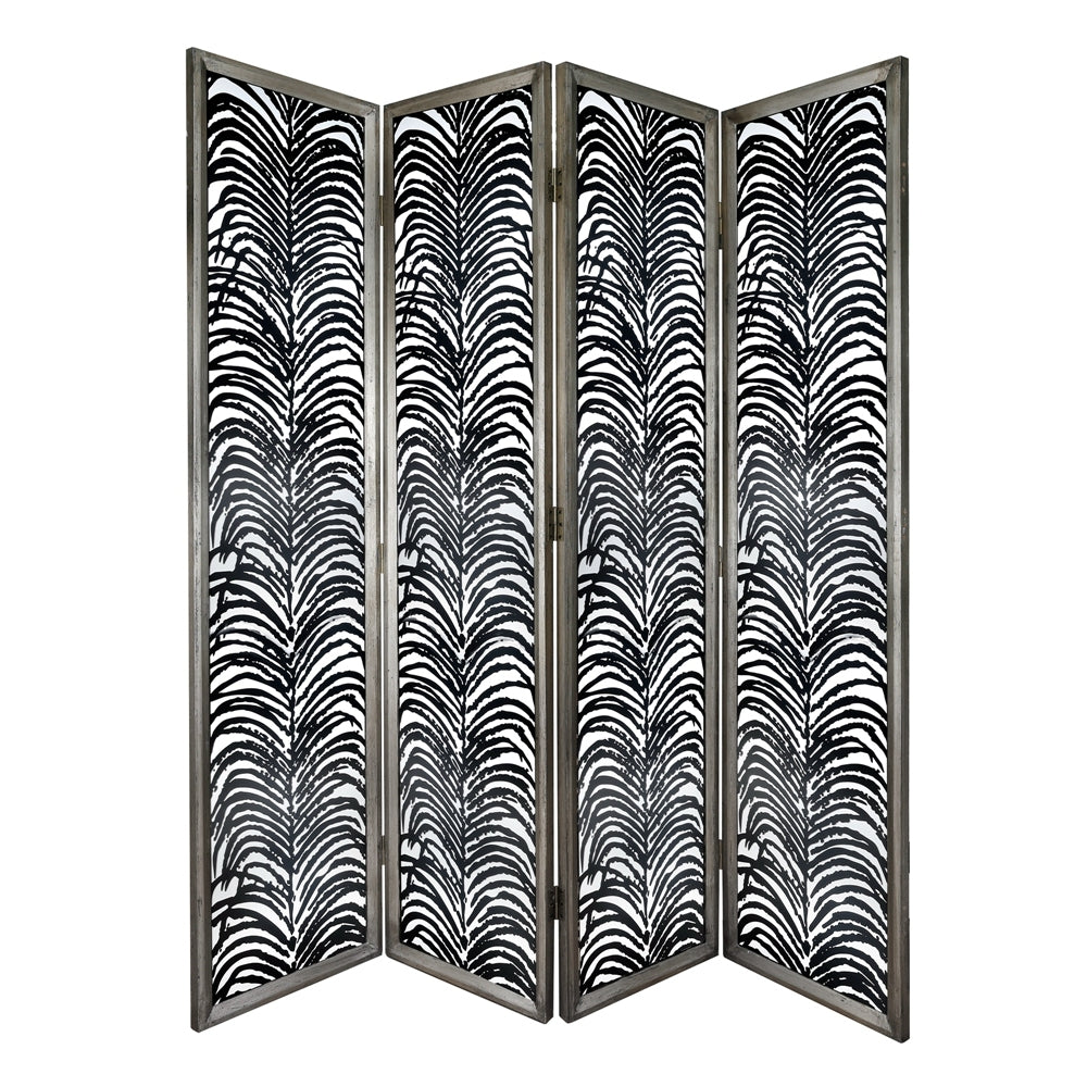 Nevers Decorative 4-Panel Screen, Black, 73 in