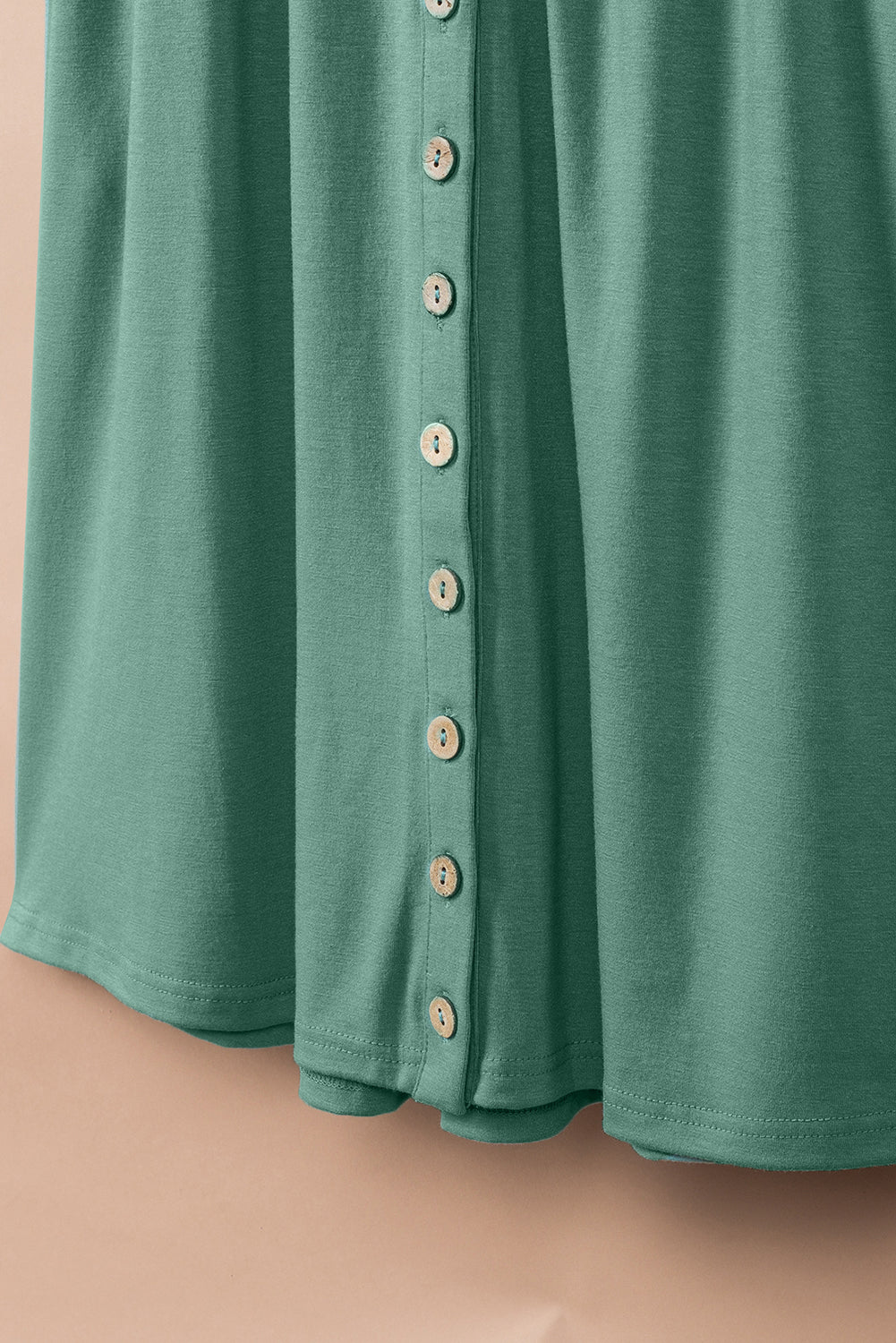 Green Sleeveless Button Front Short Basics Dress - Eloy Royal