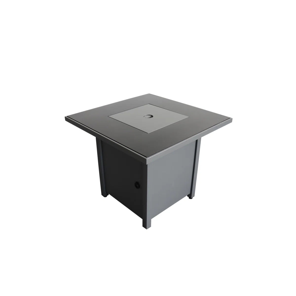 Gray Stainless Steel Outdoor Fire Pit Table with Lid and Propane Gas Function, 25' H x 30' W