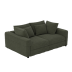 102.4 'Plush Corduroy 4-Seat Sofa,Modern Comfy Upholstered Sofa Cloud Couch,Deep Seat Couches with Soft Pillows and 2 Ottomans,Convertible Sofa Lounge Chair, Green - Eloy Royal