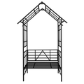 Metal Garden Arch with Bench Turned into Flower Stand W58.07*H97.24 Climbing Plants Support Rose Arch Outdoor Black
