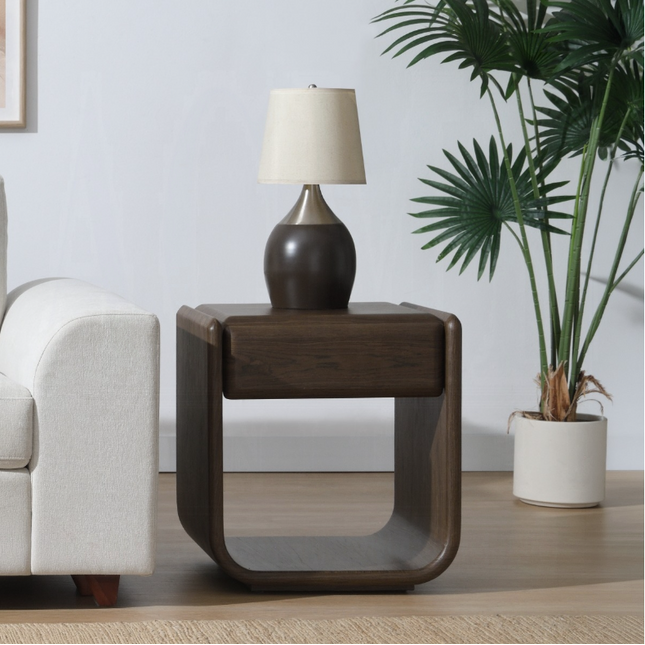 Lanza Dark Walnut End Table w/Drawer