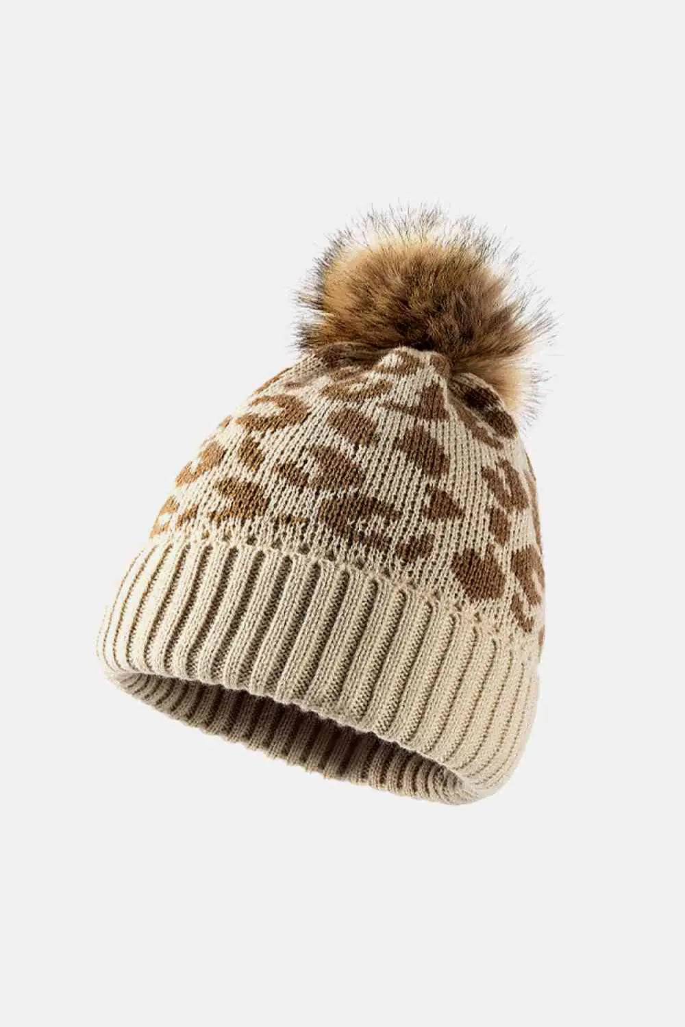 Leopard Pom-Pom Cuffed Beanie - Eloy Royal