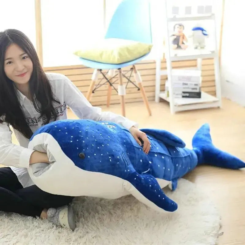 50/100cm New Style Blue Shark Plush Toys Big Fish Cloth Doll Whale Stuffed  Animals Children Birthday Gift - Eloy Royal