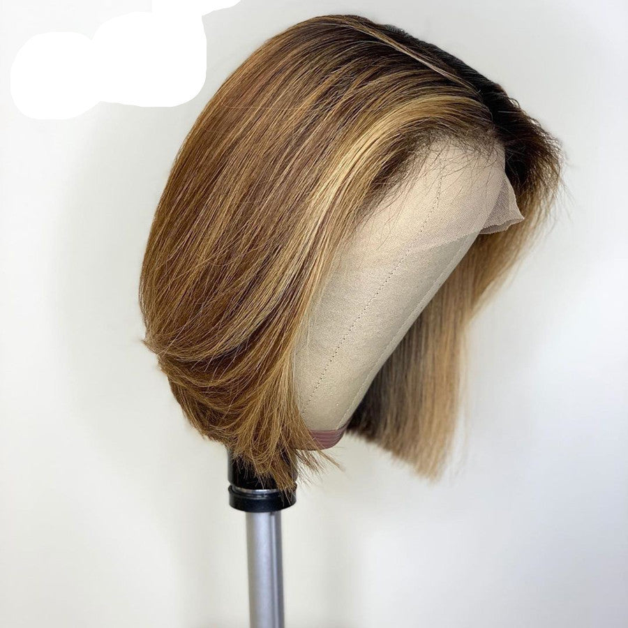 Side split color wig