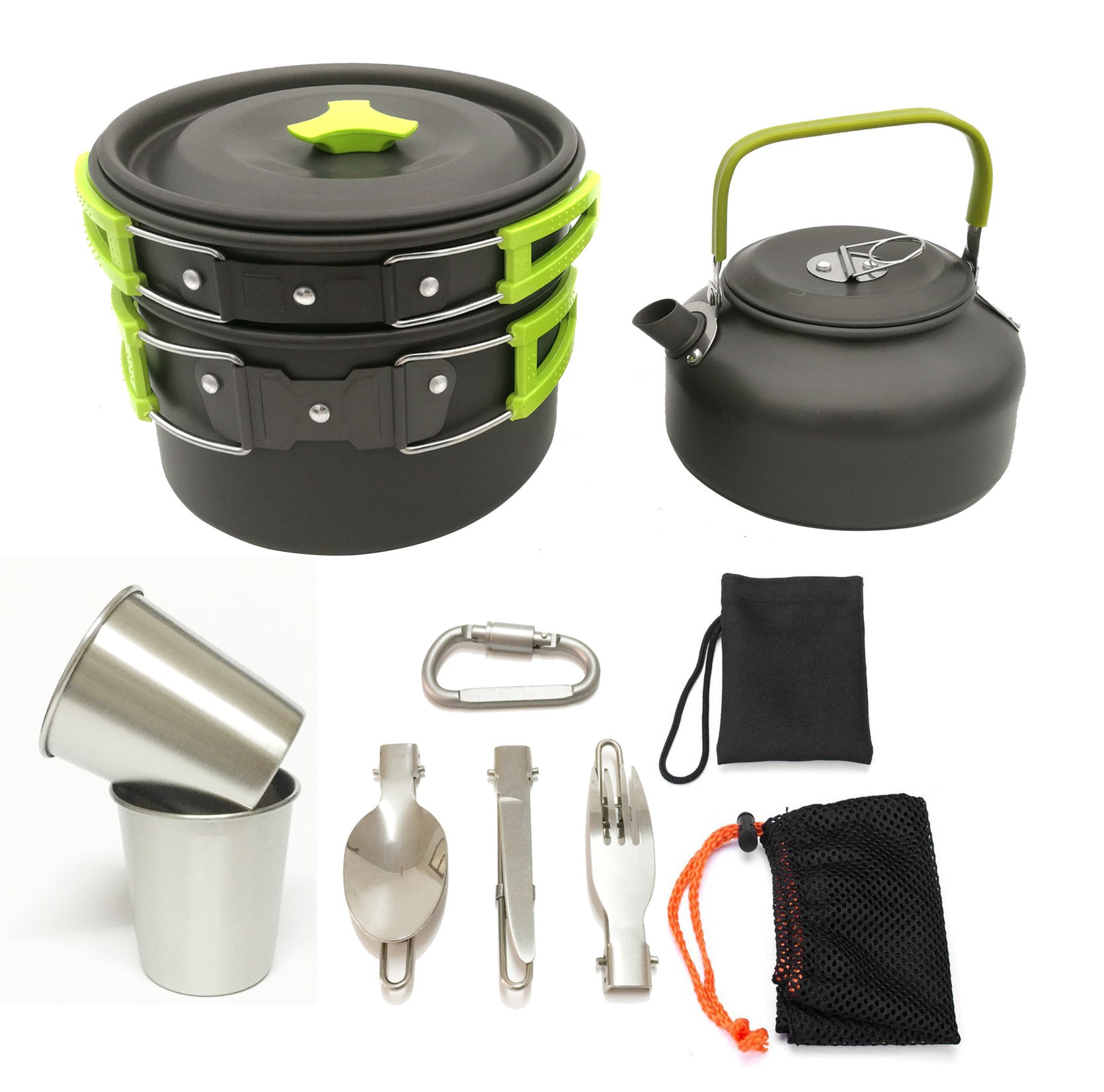 Outdoor Jacketed Kettle 2-3 Person Camping Teapot Tableware Suit - Eloy Royal