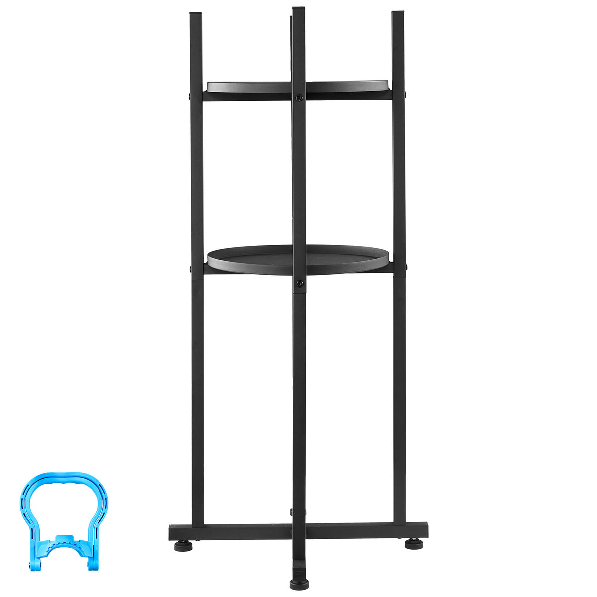 Water Dispenser Stand, 2 Tiers Water Jug Holder for 1 Bottle, Heavy Duty Jug Rack Organizer with Detachable Storage Shelf, Cross-Shaped Stable Base, for Kitchen, Office, Living Room, Black