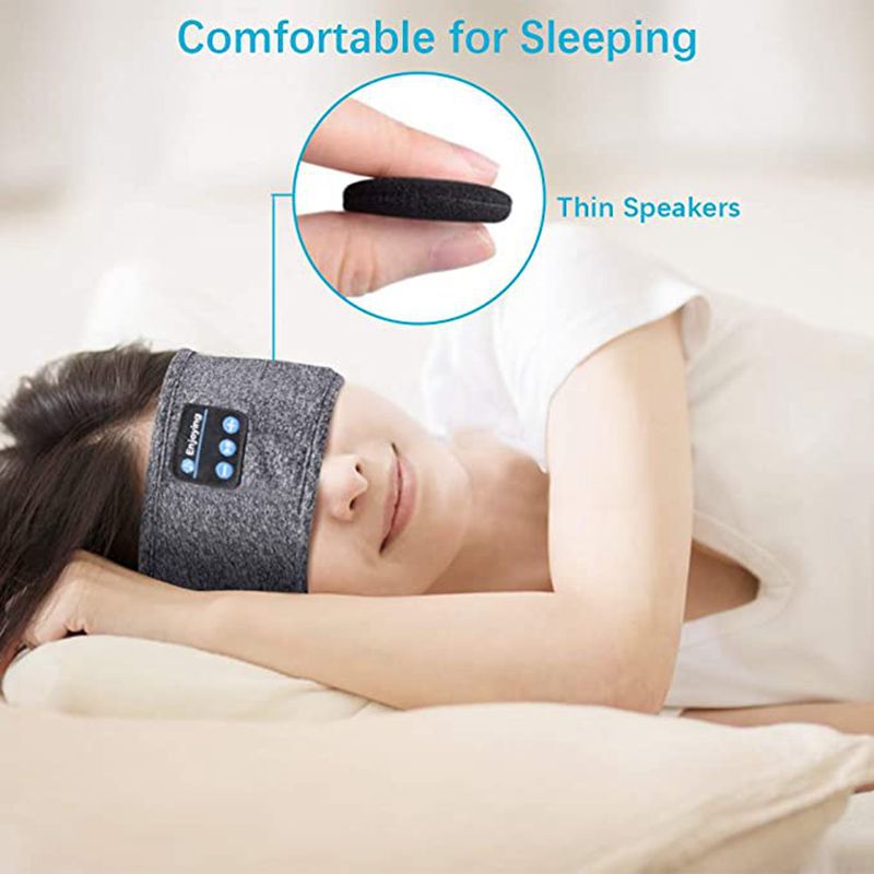 Wireless Bluetooth Sleeping Headphones Headband Thin Soft Elastic Comfortable Music Ear Phones Eye Mask For Side Sleeper Sports - Eloy Royal