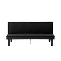 Convertible Futon Sofa Bed, 5 Adjustable Position Faux Suede 2 in 1 Foldable Couch for Small Space Living Room Bedroom (Black)
