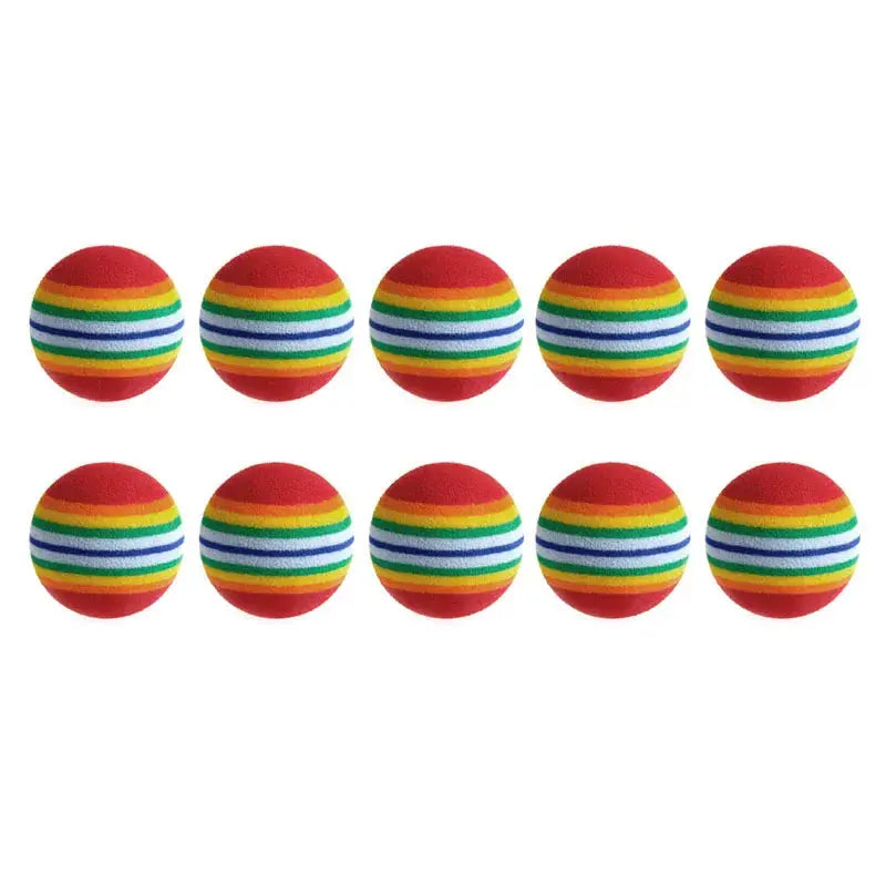 10Pcs Colorful Cat Toy Ball Interactive Cat Toys Play Chewing Rattle Scratch Natural Foam Ball Training Pet Supplies - Eloy Royal