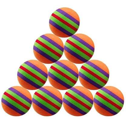 10Pcs Colorful Cat Toy Ball Interactive Cat Toys Play Chewing Rattle Scratch Natural Foam Ball Training Pet Supplies - Eloy Royal