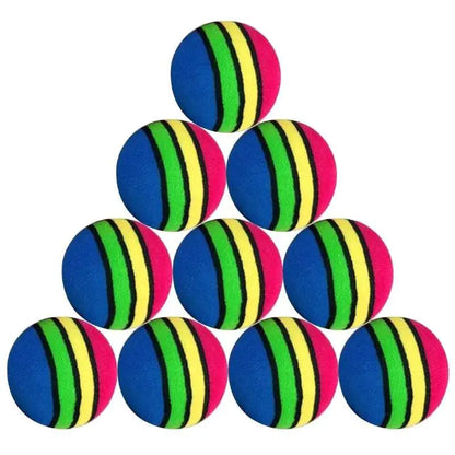 10Pcs Colorful Cat Toy Ball Interactive Cat Toys Play Chewing Rattle Scratch Natural Foam Ball Training Pet Supplies - Eloy Royal