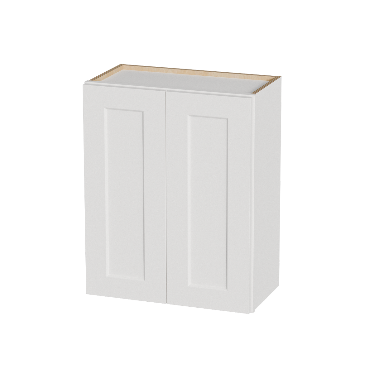 White Shaker Solid Wood Wall Cabinet with Soft-Close Doors, Adjustable Shelves - 24' Double Door Storage for Kitchen, Bathroom, Laundry, Garage (Easy Assembly, 24'W x 12'D x 30'H)