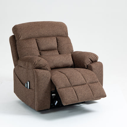 Old age electric lift chair, flat high density foam electric sofa, with heating and massage functions, can tilt to 180 degrees, 2 pocket cup holders, 2 remote controls, 4 OKIN motors