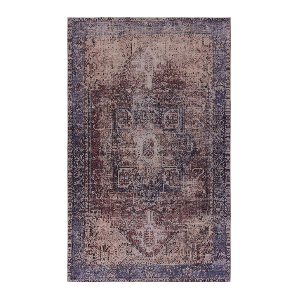 MAVAL Burgundy Washable Rug 5x8 Area Rug (Burgundy, 5' x 8')