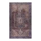 MAVAL Burgundy Washable Rug 5x8 Area Rug (Burgundy, 5' x 8')