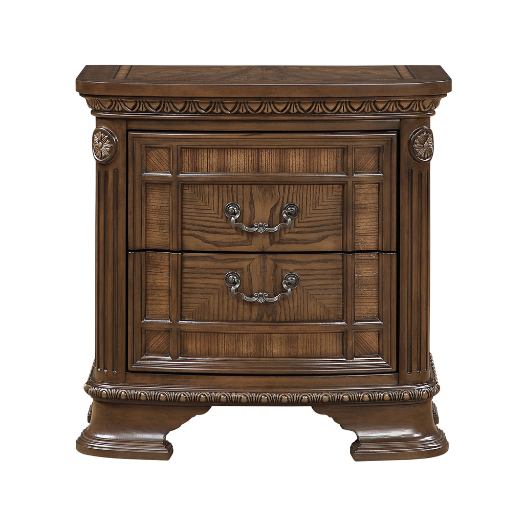 Nightstands Bedroom Engineered Wood Traditional Dark Set of 2 brown