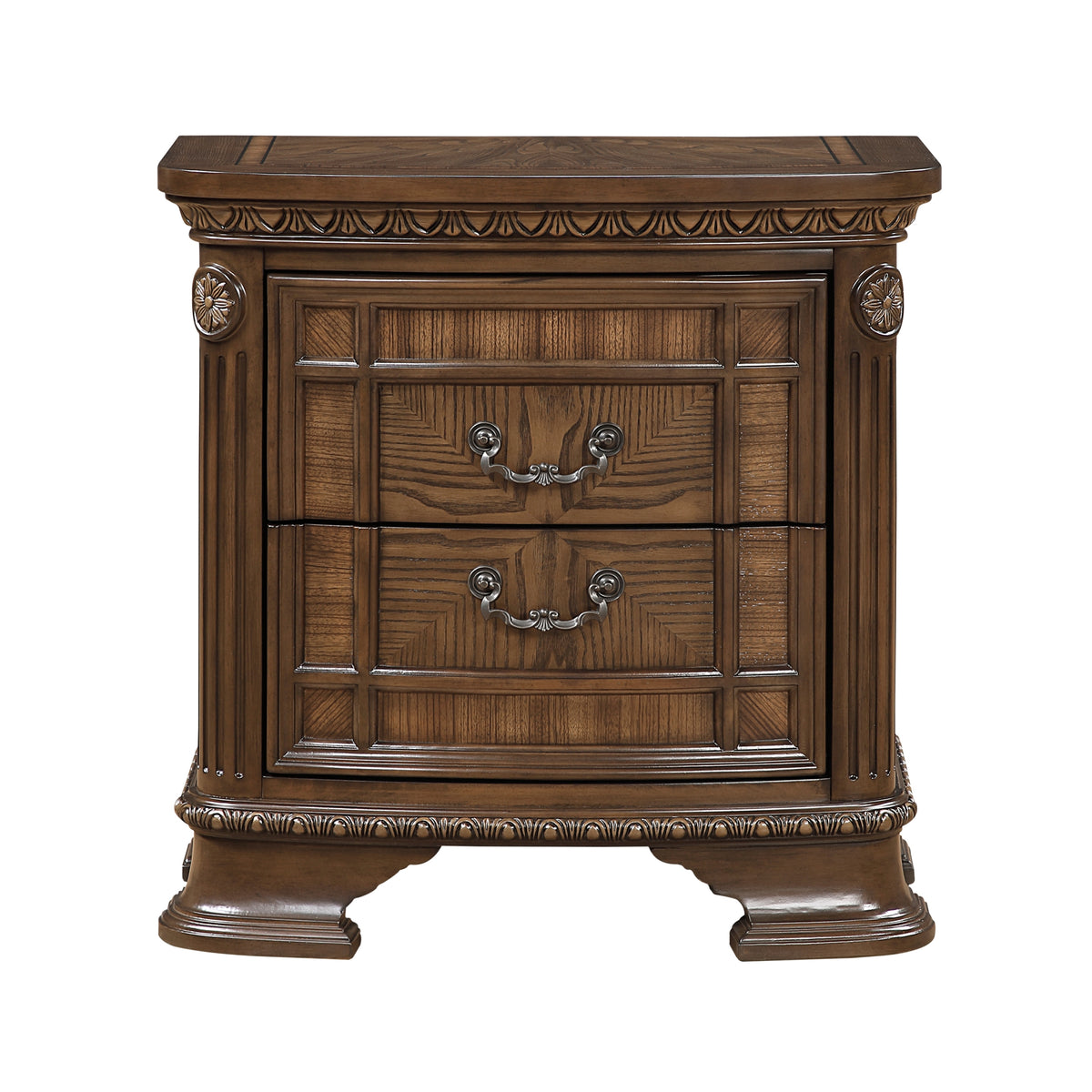 Nightstands Bedroom Engineered Wood Traditional Dark Set of 2 brown