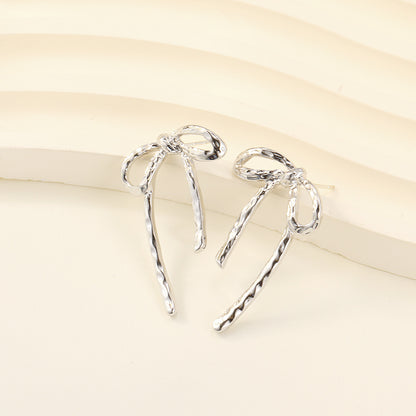 Women's Retro Irregular Metal Bow Earrings