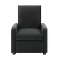 Modern Manual Recliner Chair PU Upholstered 2-Position Recliner with 160° Adjustable Backrest & Walnut Rubber Wood Legs for Living Room, Bedroom and Home Theater, Black