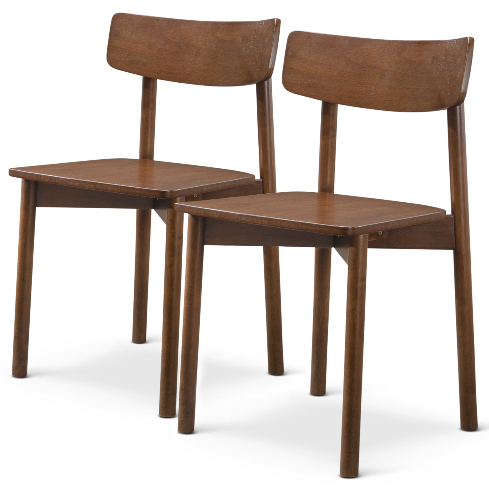 New Design Walnut Dining Chair Set Of 2 - Mid Century Modern Solid Wood Dining Chairs in Rich Walnut Color 17.5'W x 17.7'D x 29.9'H for Living Room Bedroom Outdoor
