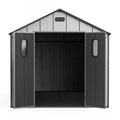 8x16Ft Resin Outdoor Storage Shed with Floor, Plastic Garden Storage Shed, Outside Weatherproof Storage Building for Tools, Bike, Lawn Mower, Patio, Backyard