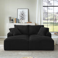 Compressible double chaise lounge with cupholders - No Assembly Required, Fluffy Modern Sleeper Loveseat for Indoor Living Room Bedroom Reading
