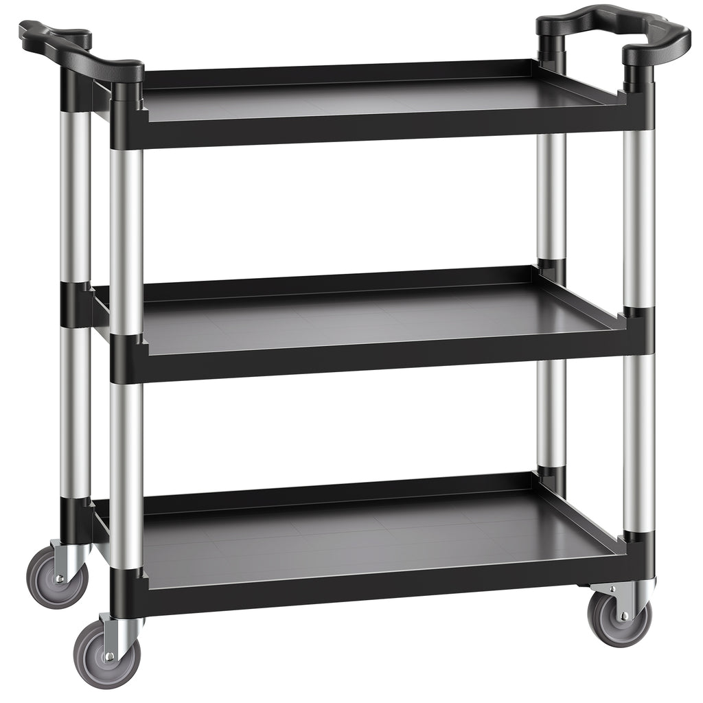 Heavy Duty Utility Cart 500 lbs Capacity 3-tier Service Cart with Wheels