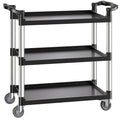 Heavy Duty Utility Cart 500 lbs Capacity 3-tier Service Cart with Wheels