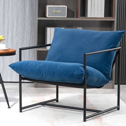 Sleek Modern Velvet Accent Chair, Metal Frame Contemporary Recliner with Deep Seating Cushion for Home Office