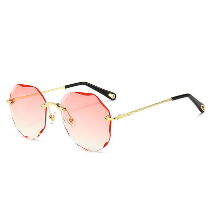 Polygonal Sunglasses Women Rimless Trimmed Sunglasses