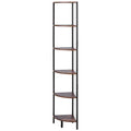 6 Tier Corner Shelf with LED Light, 68' Tall Corner Bookshelf with Storage Shelves for Collectibles, Display Shelf with Multi-color Lights Controlled Via RC/APP for Bedroom, Living Room, Office