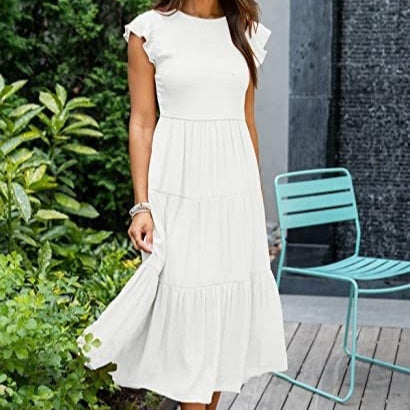 Bohemian Midi Short Sleeve Dress