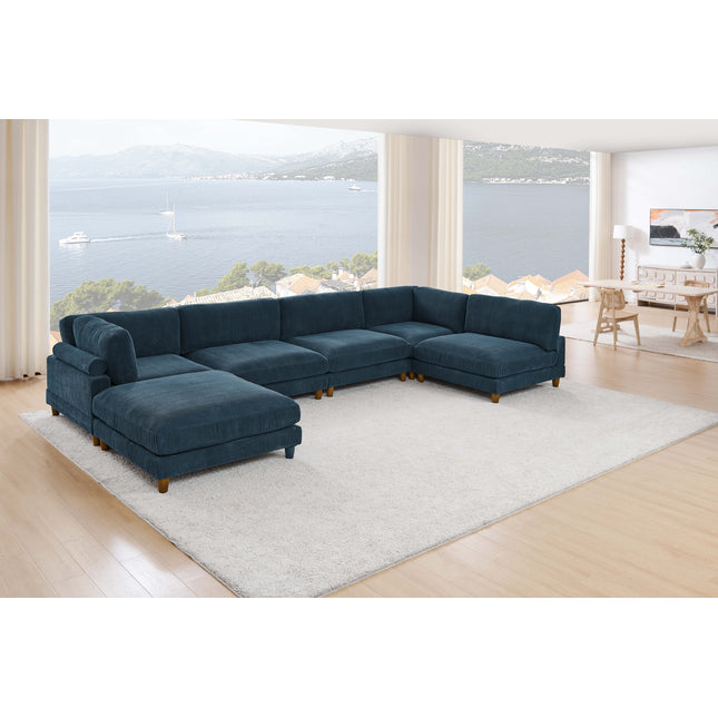 Large Seating Corduroy Modular Sectional