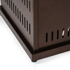 28' Propane Gas Fire Pit Table, 50000 BTU Square Steel Fire Pit for Outside Patio Deck Garden Courtyard-Brown - Eloy Royal